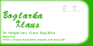boglarka klaus business card
